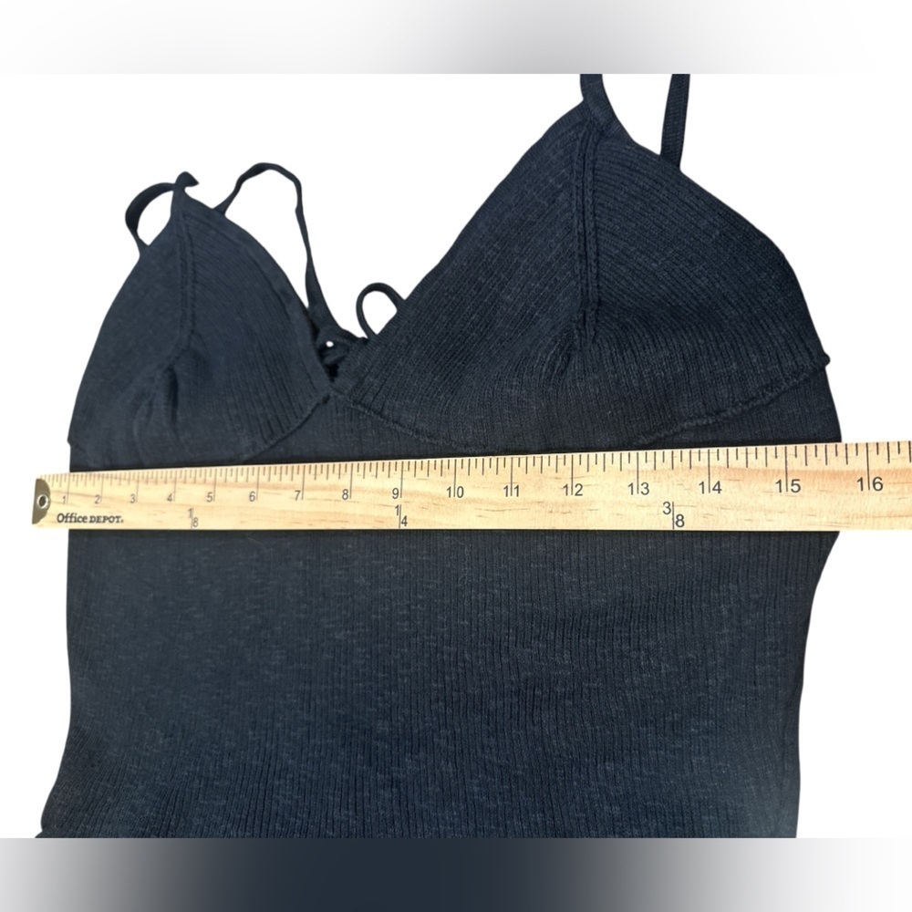 Free People Beach Tula Sweater Dress Size Large Black Midi Length V Neckline - Picture 13 of 14